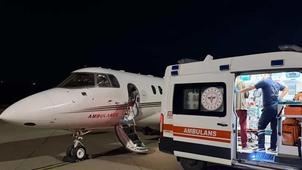 Kalp rahatsızlığı olan bebek ambulans uçakla Ankara'ya sevk edildi