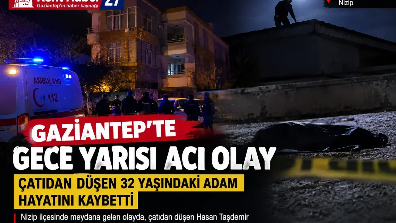 Gaziantep’te Çatıdan Düşen 32 Yaşındaki Adam Hayatını Kaybetti