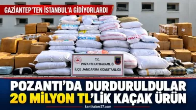 Gaziantep’ten İstanbul’a giden iki tırda 20 milyon liralık kaçak ürün ele geçirildi