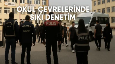 Gaziantep polisinden okulların çevresine kapsamlı denetim
