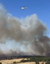 &Ccedil;anakkale Biga&rsquo;da tarım arazisinde yangın