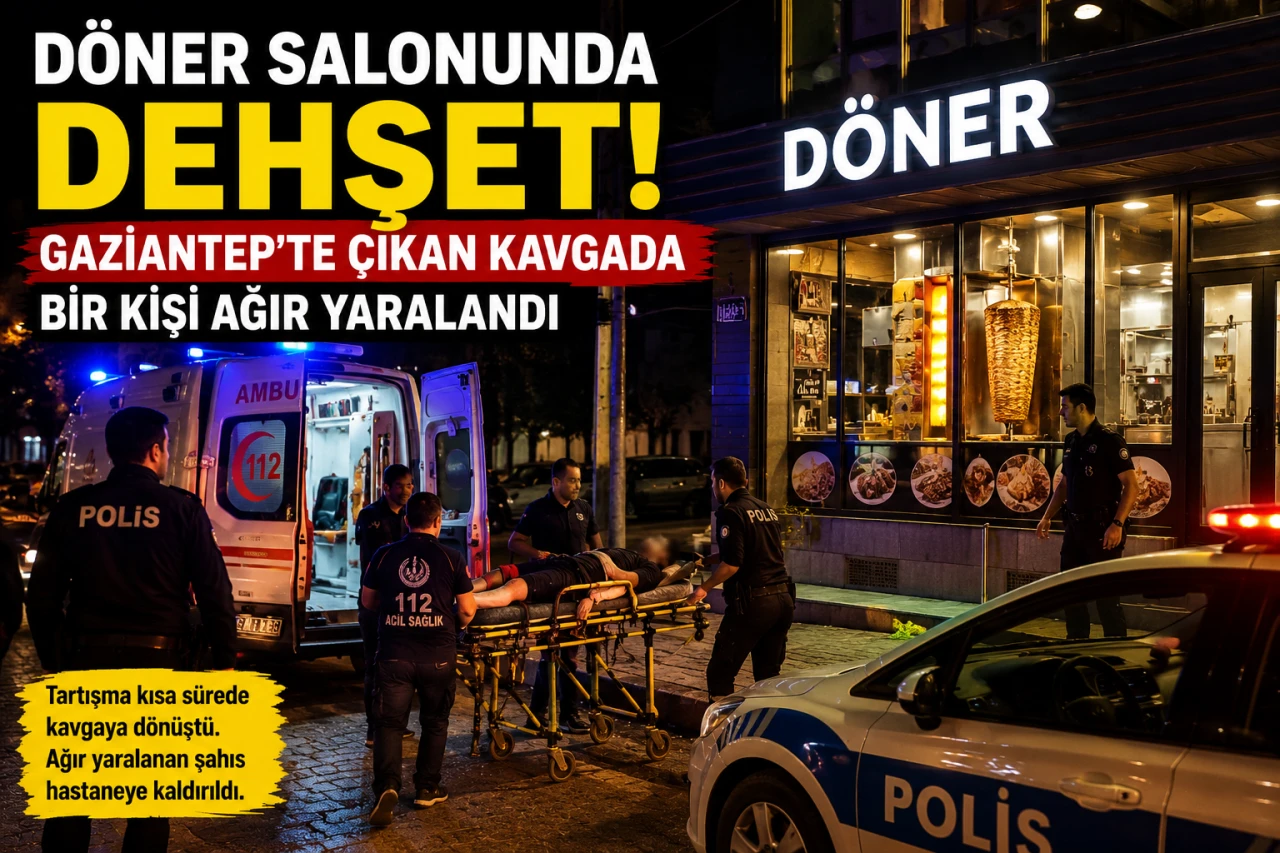 D&ouml;ner Salonunda Dehşet! Gaziantep'te &Ccedil;ıkan Kavgada Bir Kişi Ağır Yaralandı