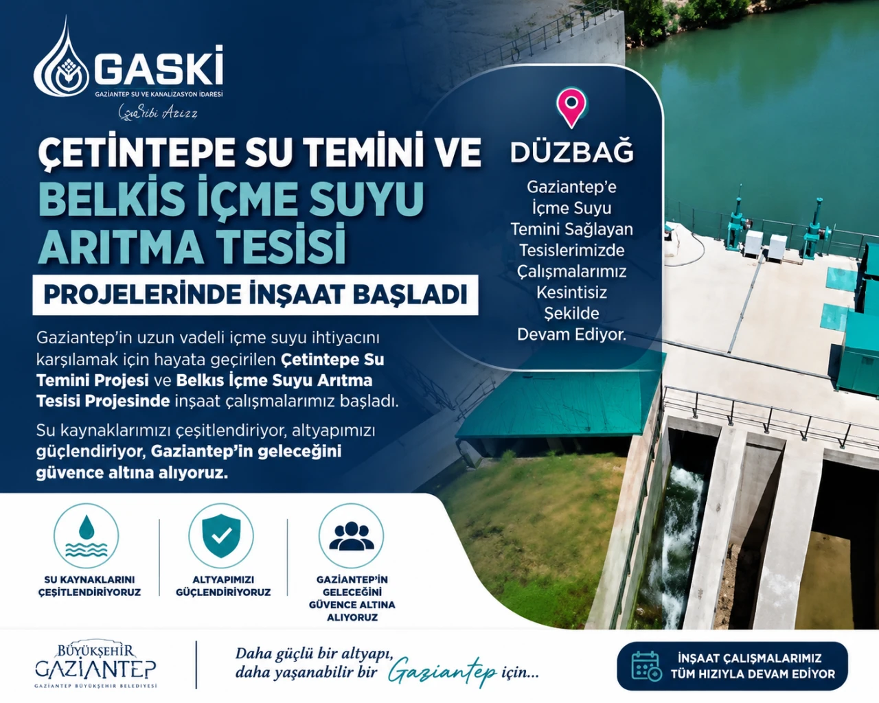 Gaziantep&rsquo;in Su Geleceğine Dev Yatırım! İnşaat &Ccedil;alışmaları Başladı