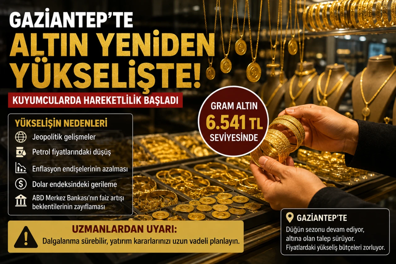 Gaziantep'te Altın Yeniden Y&uuml;kselişte! Kuyumcularda Hareketlilik Başladı