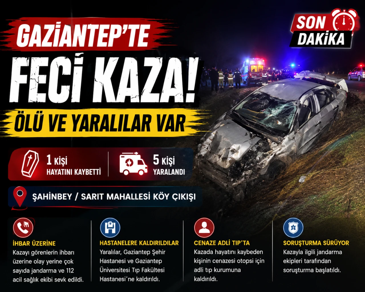 Gaziantep&rsquo;te Feci Kaza: Ayşe Işıklar Hayatını Kaybetti, 5 Yaralı Var