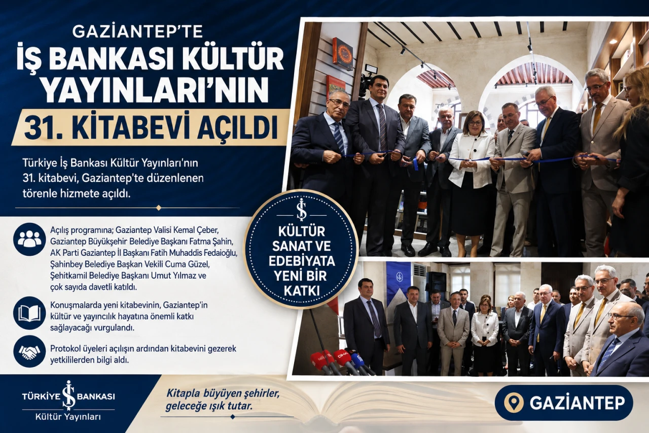 Gaziantep&rsquo;te İş Bankası K&uuml;lt&uuml;r Yayınları&rsquo;nın 31. Kitabevi Hizmete A&ccedil;ıldı