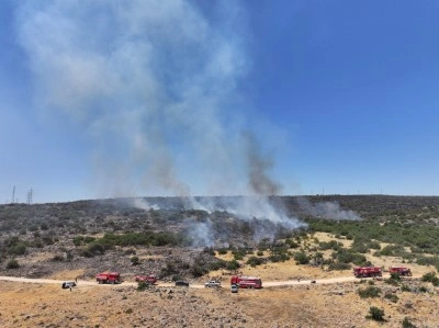Gaziantep'te ormanlık alanda &ccedil;ıkan yangına m&uuml;dahale ediliyor