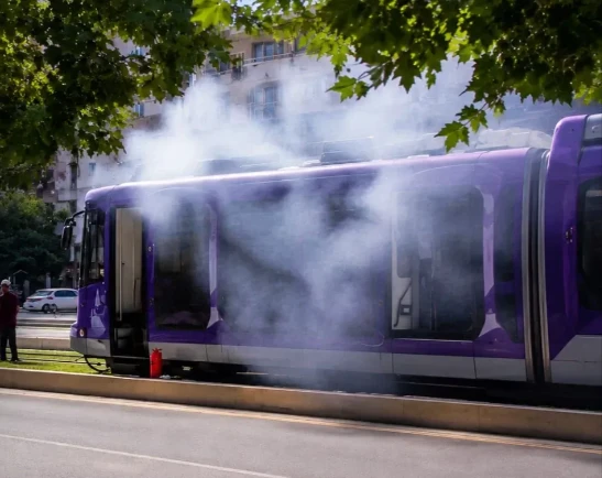 Karataş'ta Tramvayda Duman Paniği! Seferler Tedbir Ama&ccedil;lı Durduruldu