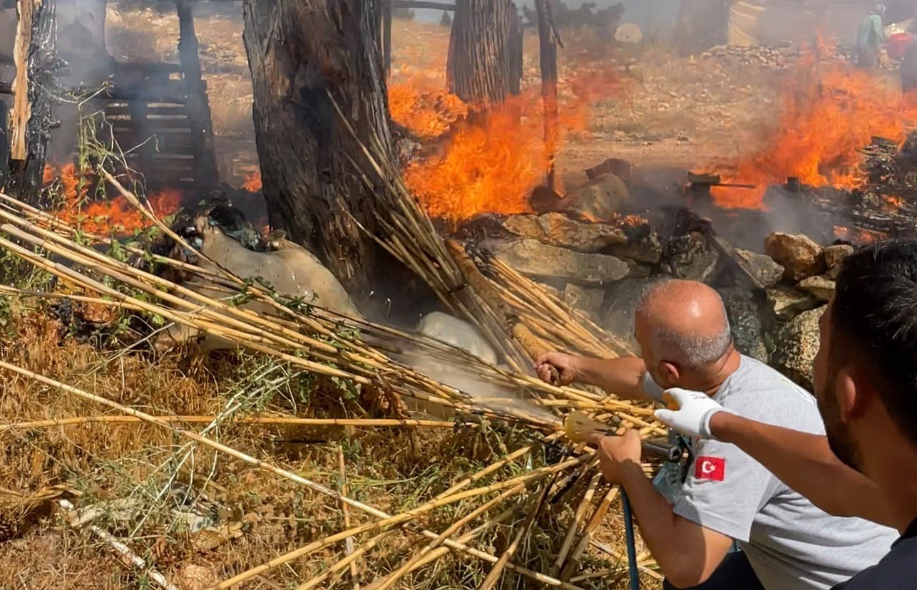 Mersin&rsquo;de yangına m&uuml;dahale eden belediye &ccedil;alışanları &ouml;d&uuml;llendirildi