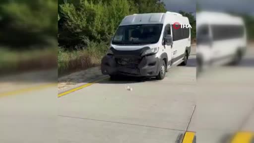 Silivri&rsquo;de panelvan aracın &ccedil;arptığı yaban domuzu telef oldu